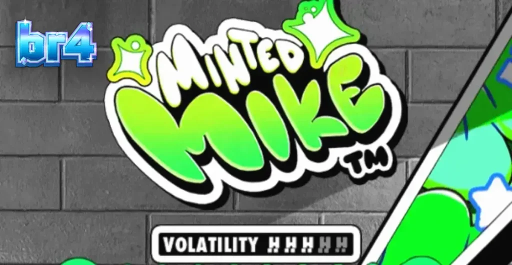 Visual vibrante e estilo neon do slot Minted Mike com elementos de grafite